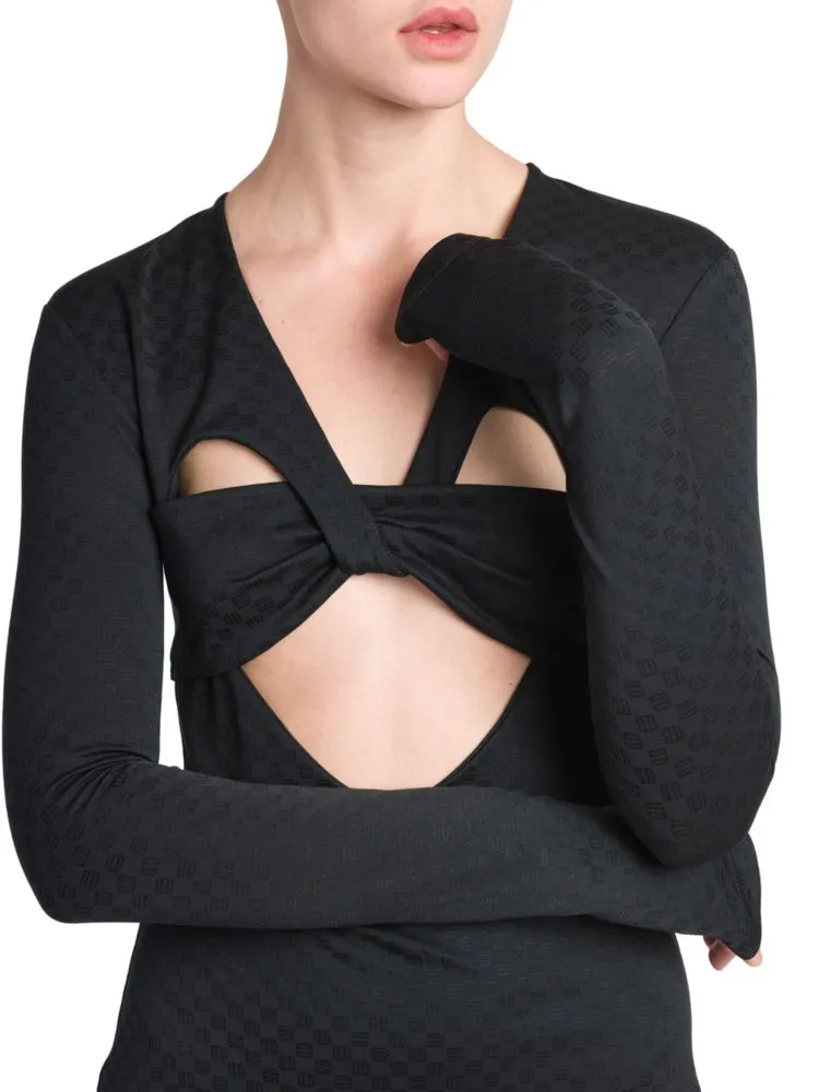 Ambush Monogram Heart Logo Mini Dress, Black