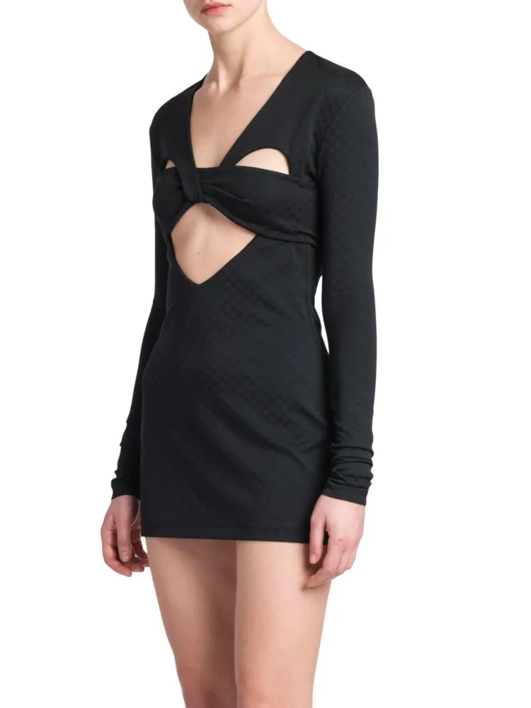 Ambush Monogram Heart Logo Mini Dress, Black