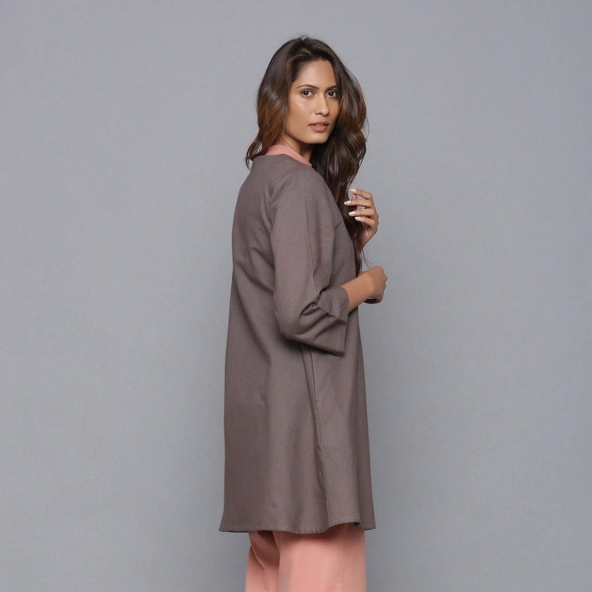 Ash Grey Warm Cotton Flannel Wrap Overlay