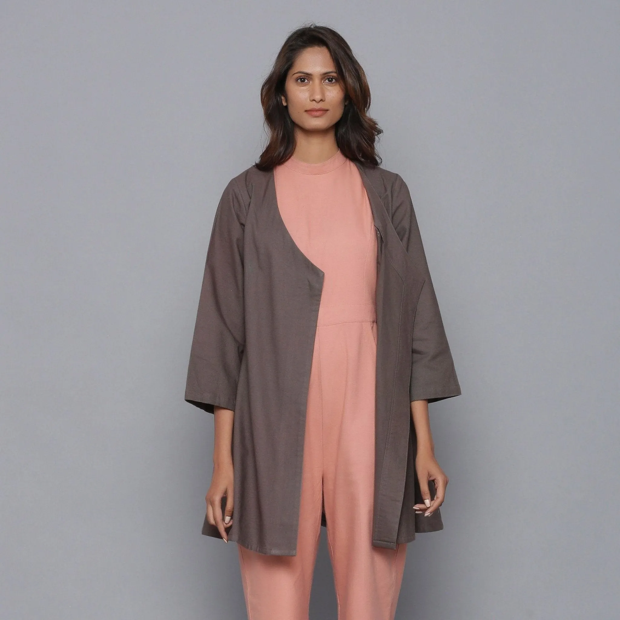 Ash Grey Warm Cotton Flannel Wrap Overlay