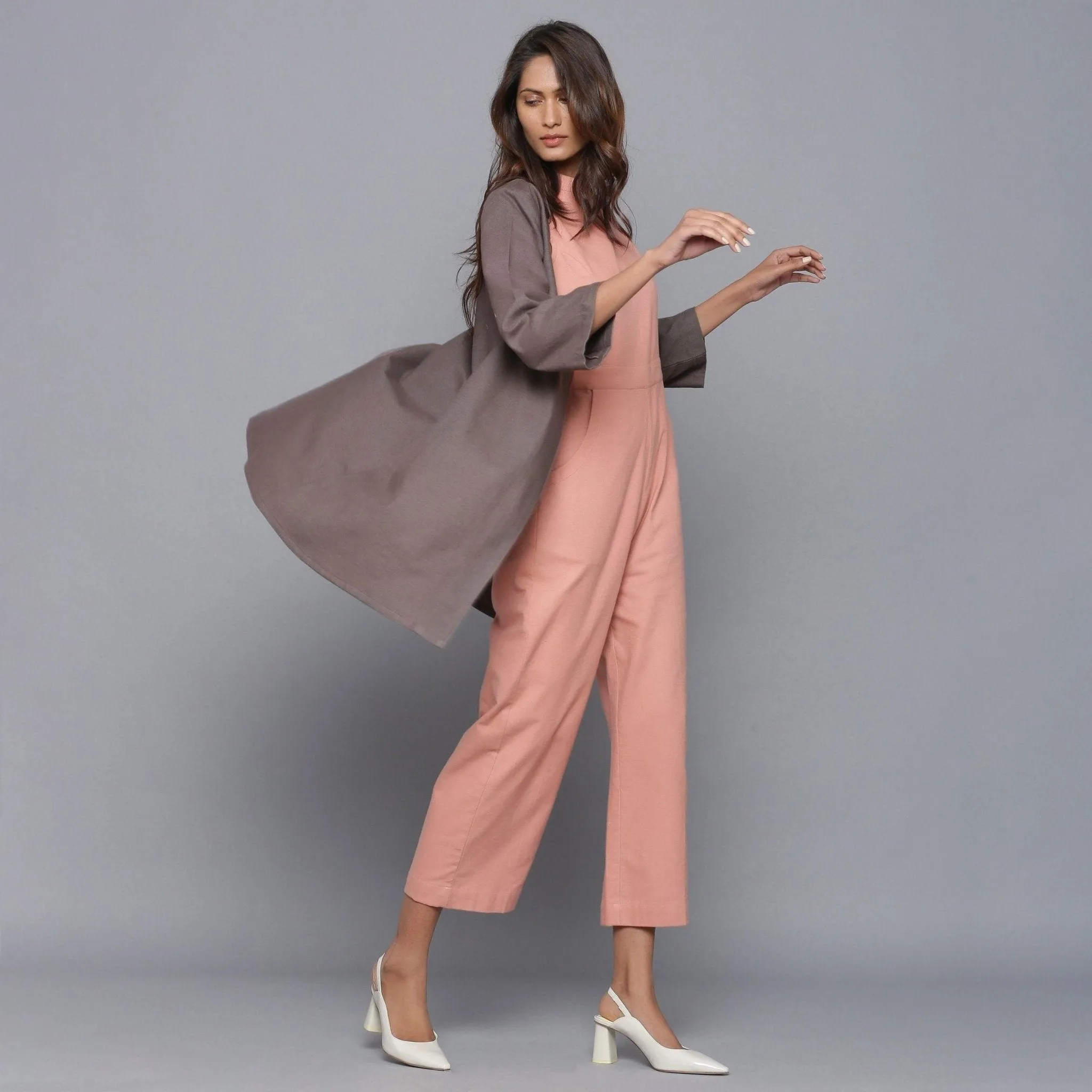 Ash Grey Warm Cotton Flannel Wrap Overlay