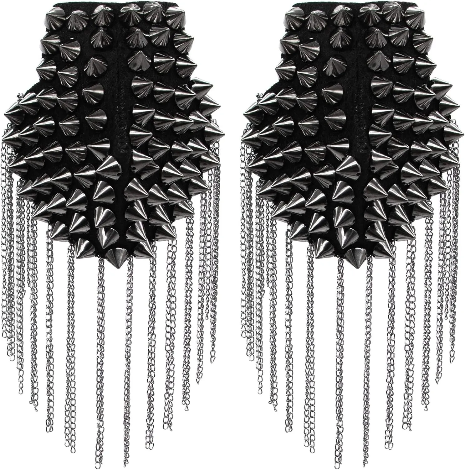 AUEAR, 1 Pair Rivet Shoulder Epaulets Tassel Chain Fashion Metal Epaulettes Badge for Men and Women