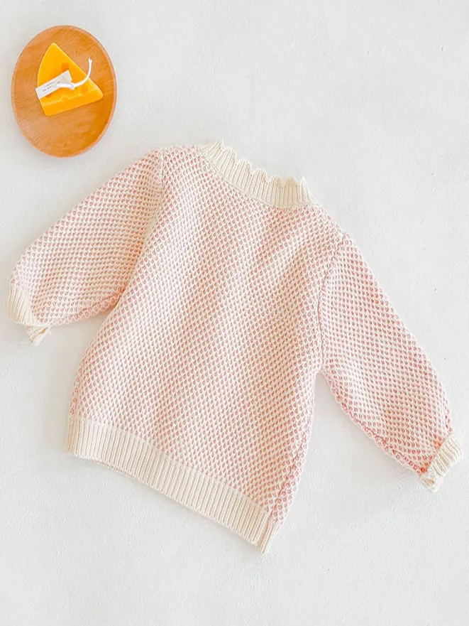 Baby of the Valley Knit Flower Button-Down Cardigan