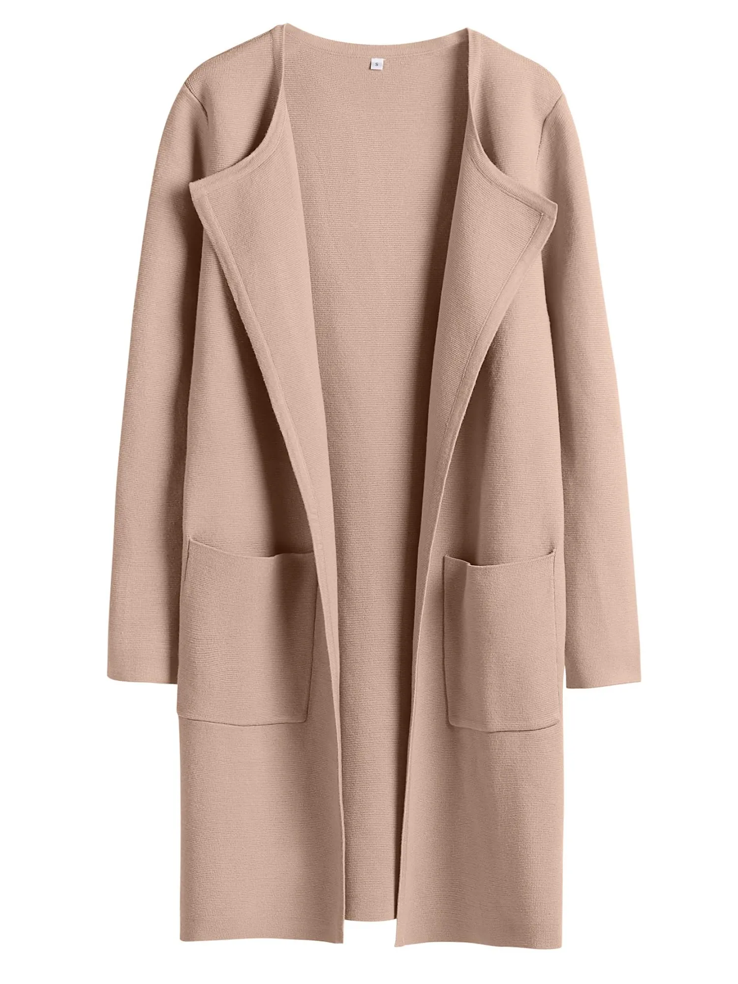 Black Women's Jacket Coat Open Front Knit Long Coatigan Sweater Fall Outerwear - Anrabess