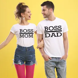 Boss Mom & Dad Matching Couple Tees