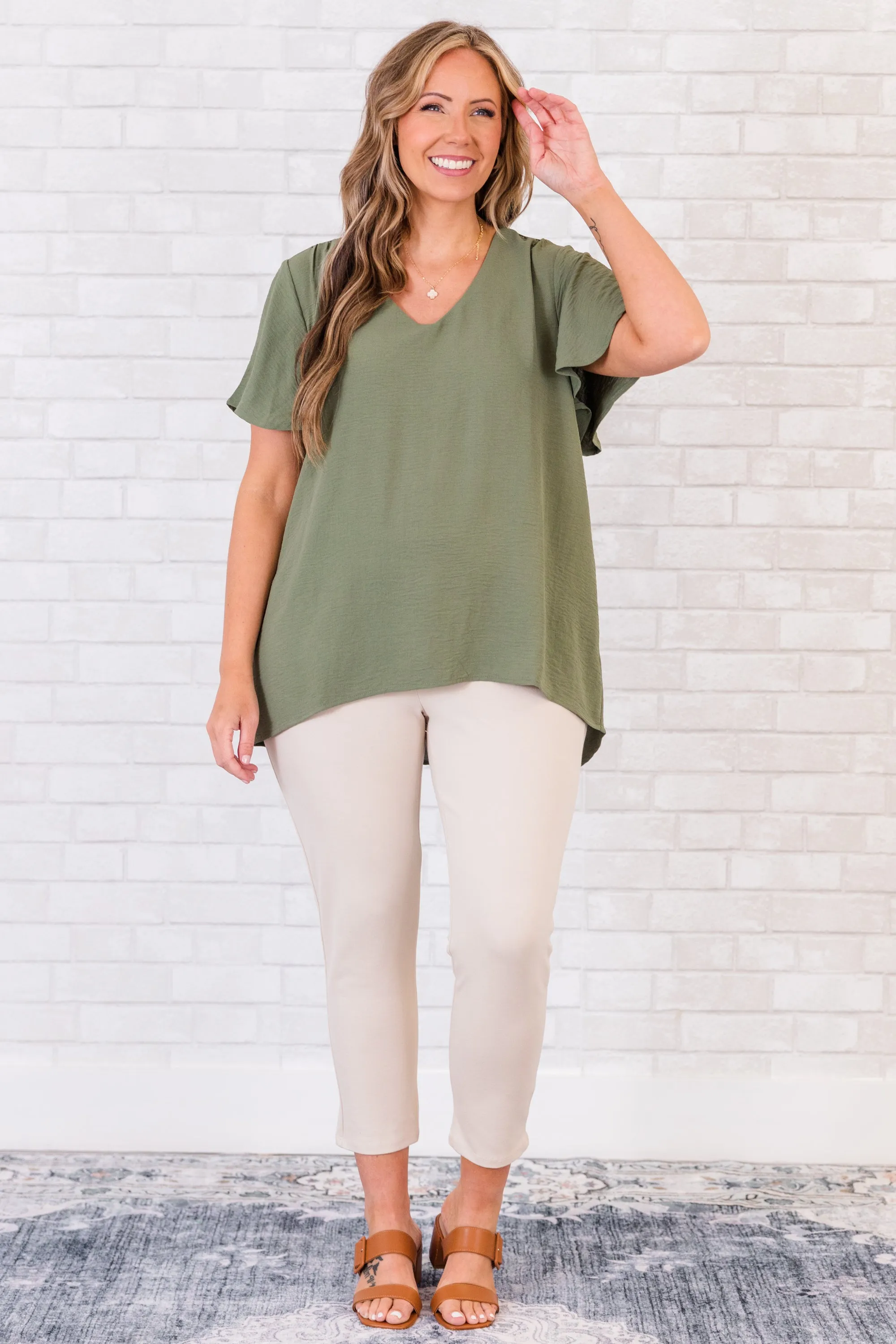 Capital Blouse, Light Olive
