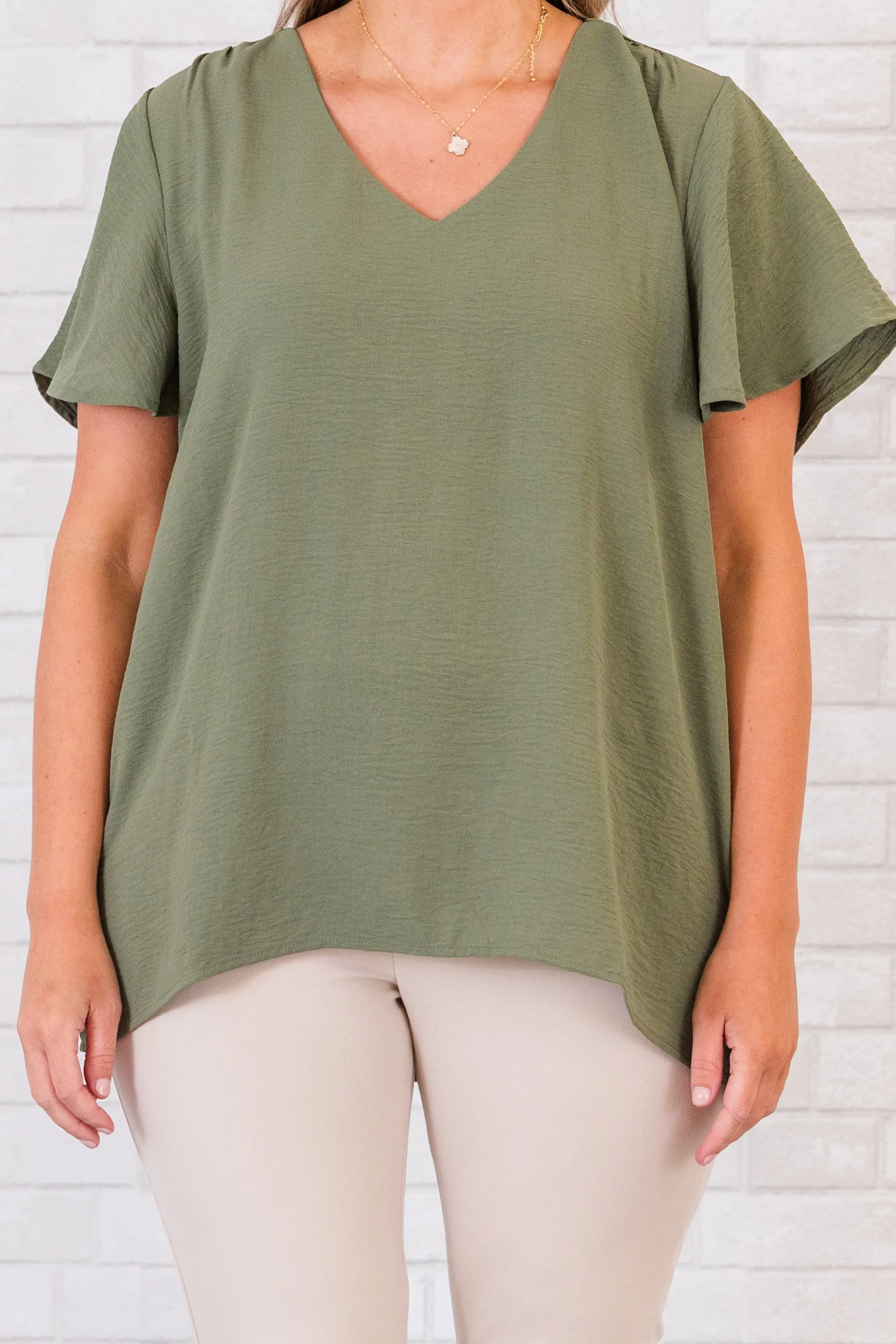 Capital Blouse, Light Olive