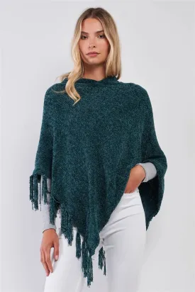 Chenille Knit Tassel Hooded Poncho Pre Pack