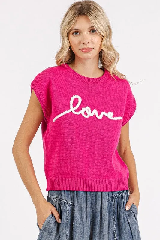 Contrast Letter Knit Top