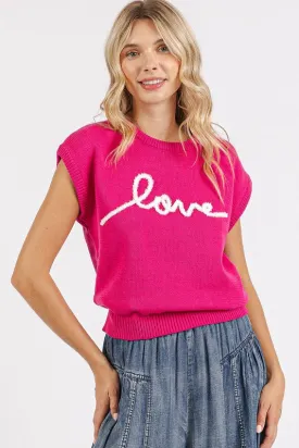 Contrast Letter Knit Top