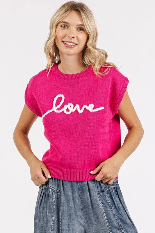 Contrast Letter Knit Top