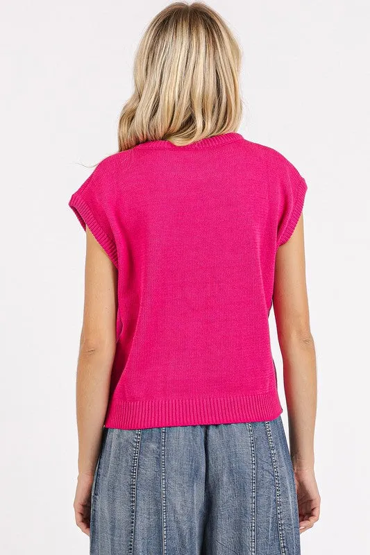 Contrast Letter Knit Top