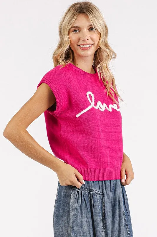 Contrast Letter Knit Top