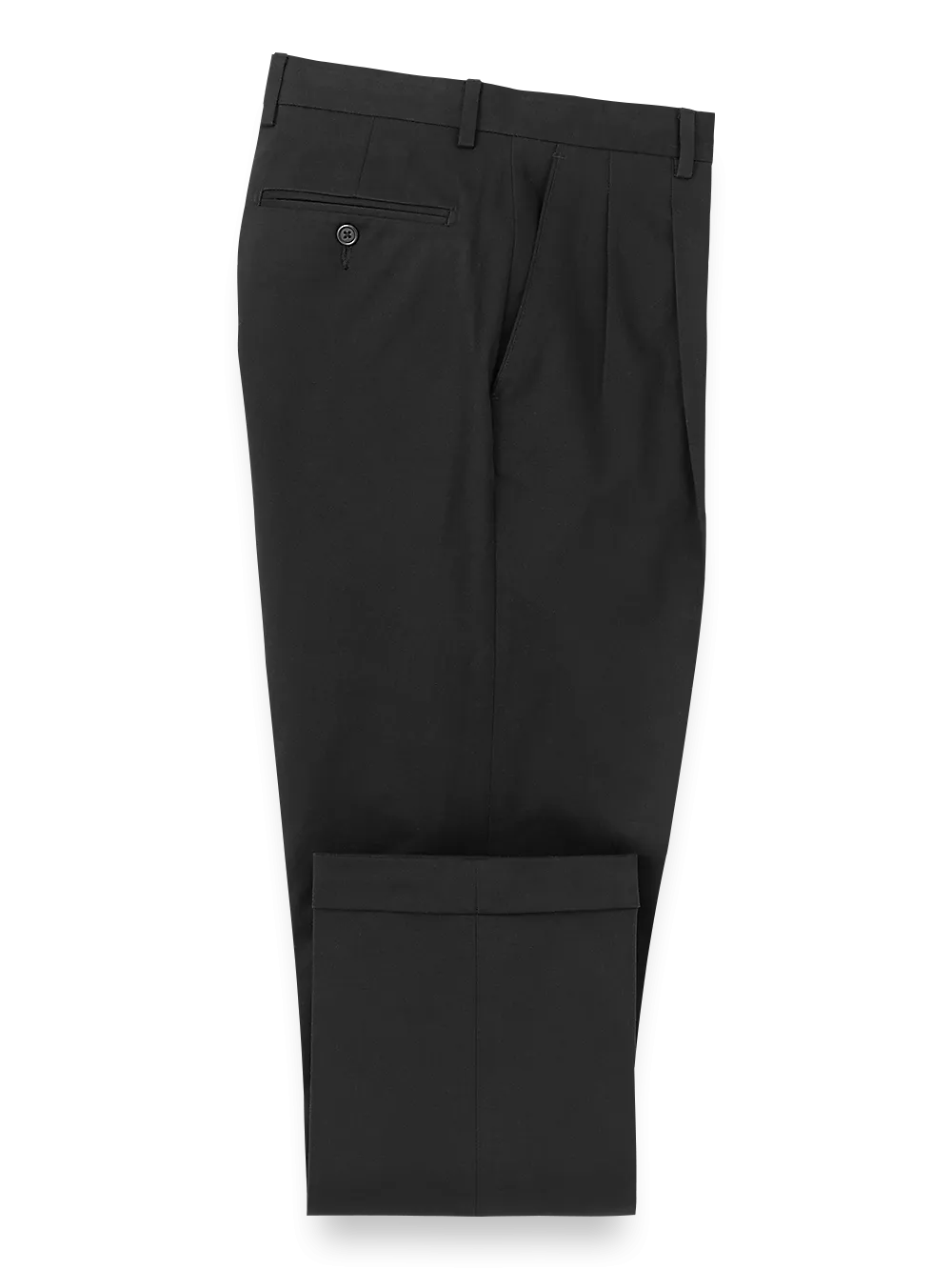 Cotton Stretch Twill Pants - Black
