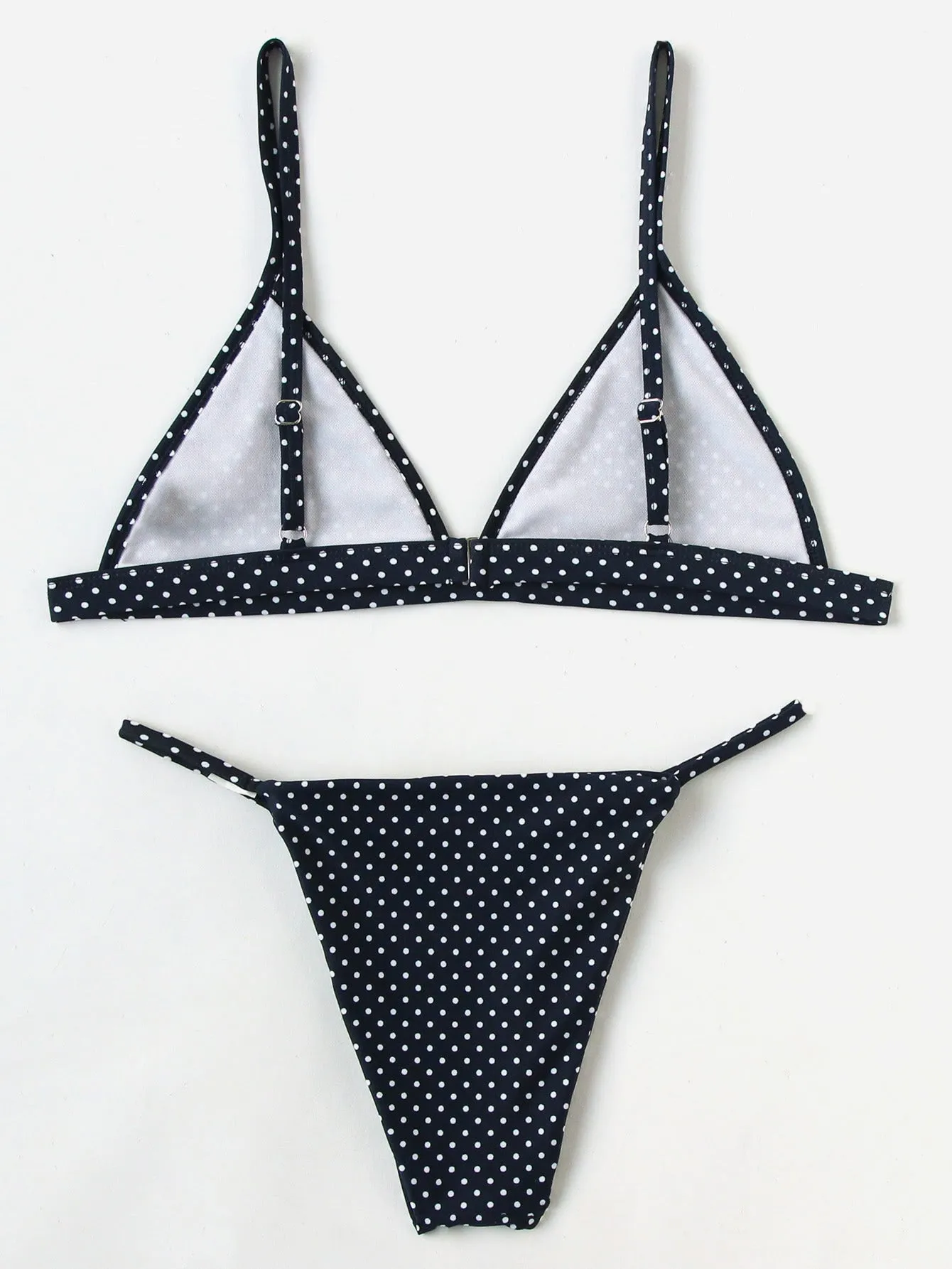 Fennel Polka Dot Triangle Bikini Top