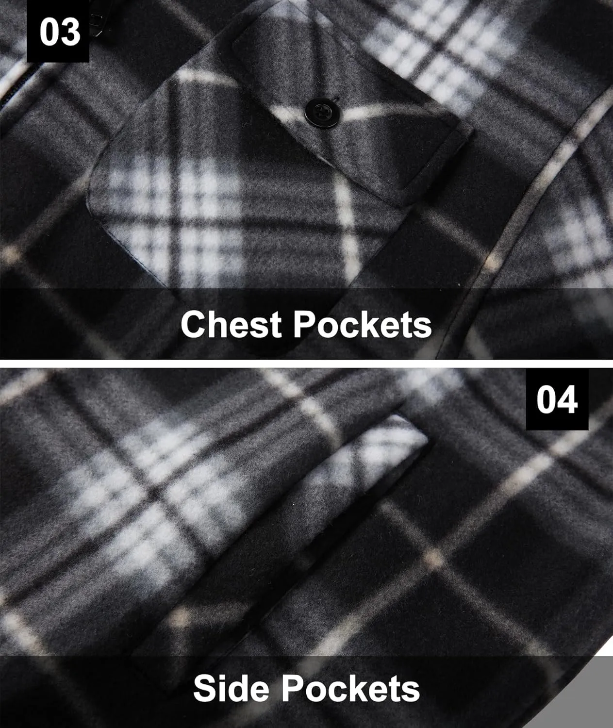 GEEK LIGHTING Men's Flannel Shirts Jacket Sherpa Lined Fleece Plaid Hoodie Long Sleeve Winter Warm Coat