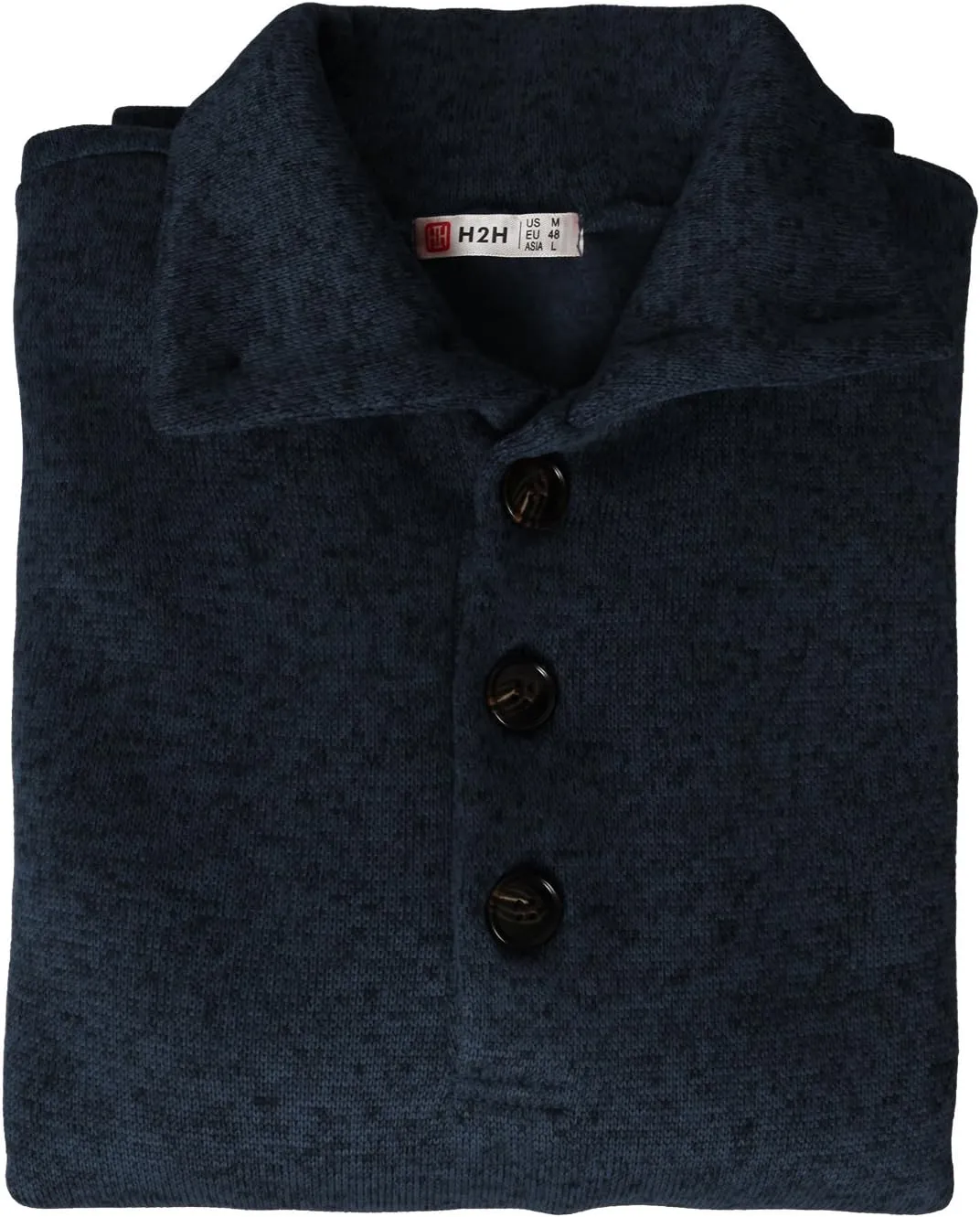 H2H Mens Casual Slim Fit Pullover Sweatshirts Knitted Shirts Napping Inside