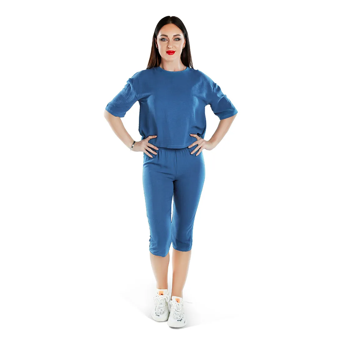 Half Sleeves Top & Capris Coord Set
