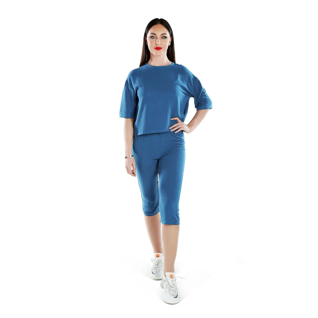 Half Sleeves Top & Capris Coord Set