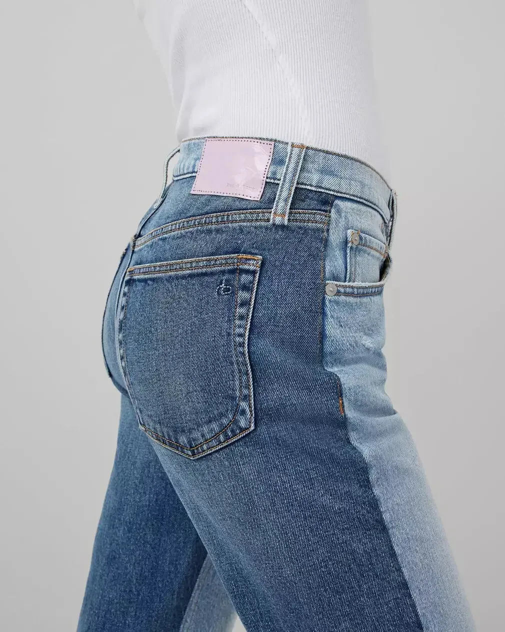 Harlow two tone Pant in double indigo wash