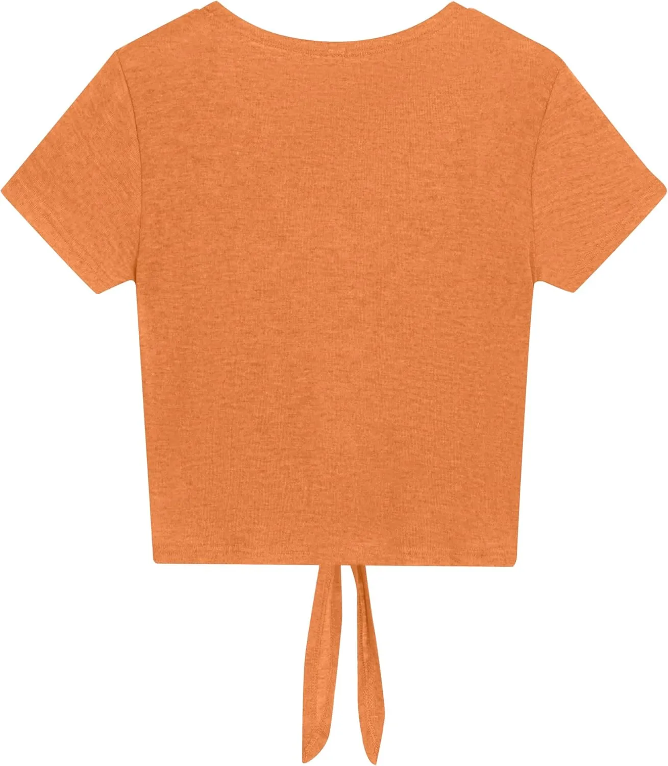 Iandroiy Women's Summer Causal Short Sleeve Blouse Round Neck Crop Tops Twist Front Tee T-Shirt