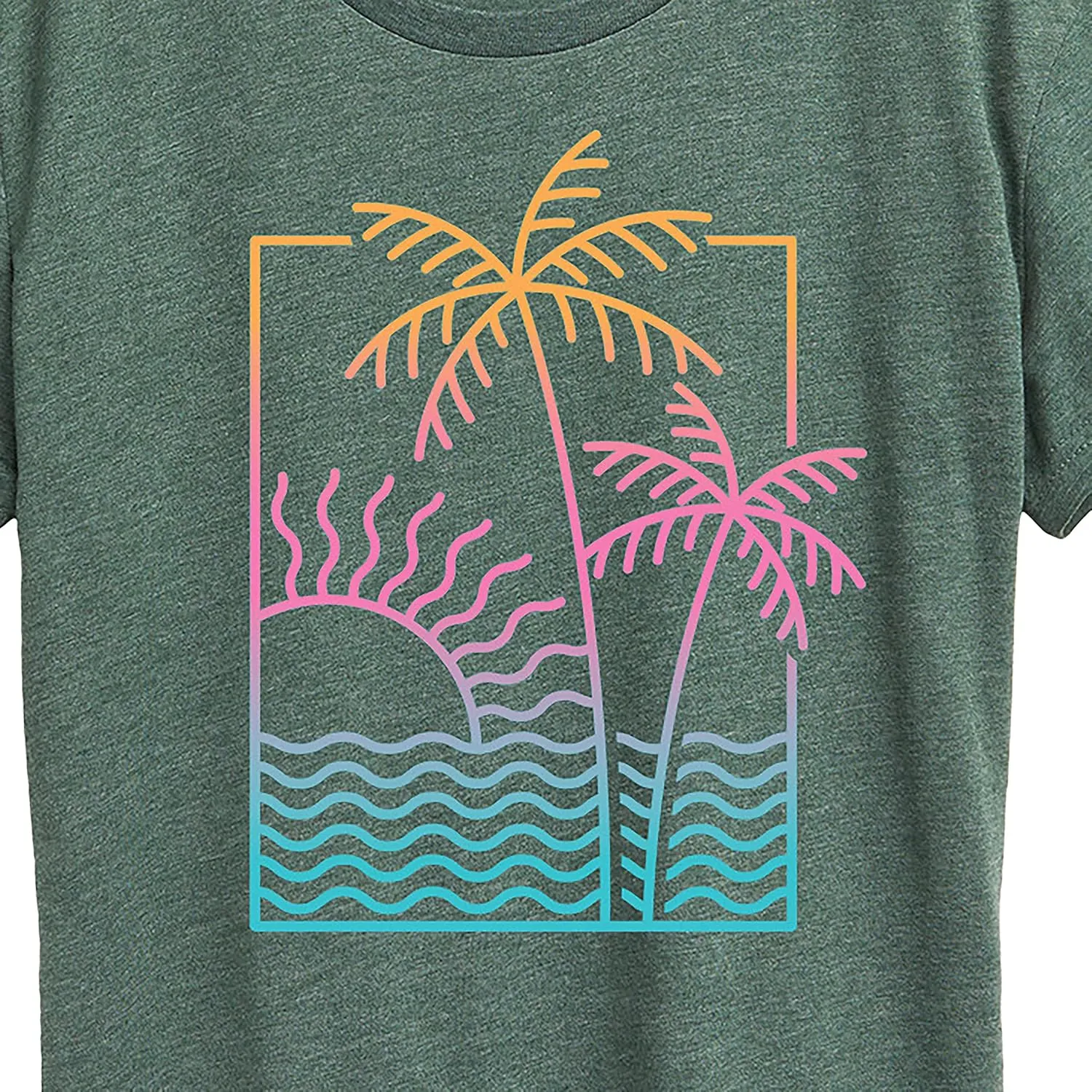 Instant Message - Line Drawing Sunset - Women's Short Sleeve Graphic T-Shirt