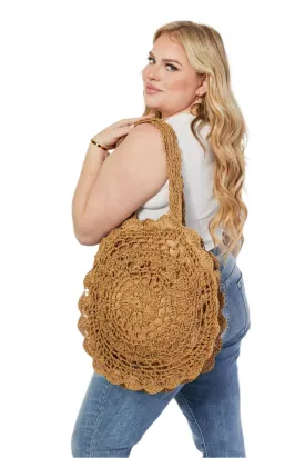Justin Taylor Brunch Time Straw Rattan Handbag
