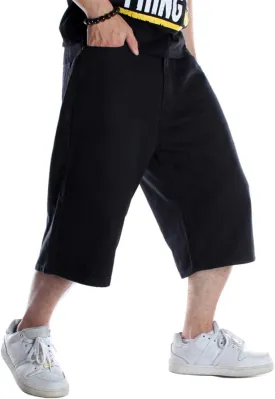 Kinghua Baggy Jean Shorts for Men Casual Loose Fit Hip Hop Skateboard Denim Shorts