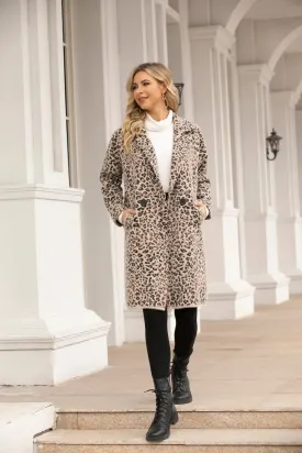 Leopard Print Knit Coat