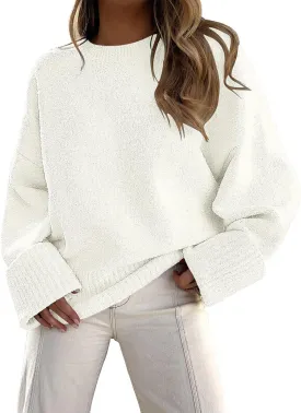 LILLUSORY Women's Oversized Sweaters Fuzzy Chunky Warm Pullover Sweater