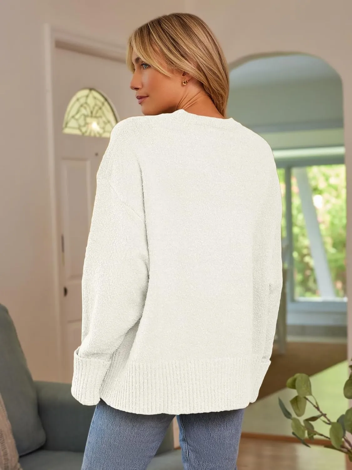 LILLUSORY Women's Oversized Sweaters Fuzzy Chunky Warm Pullover Sweater