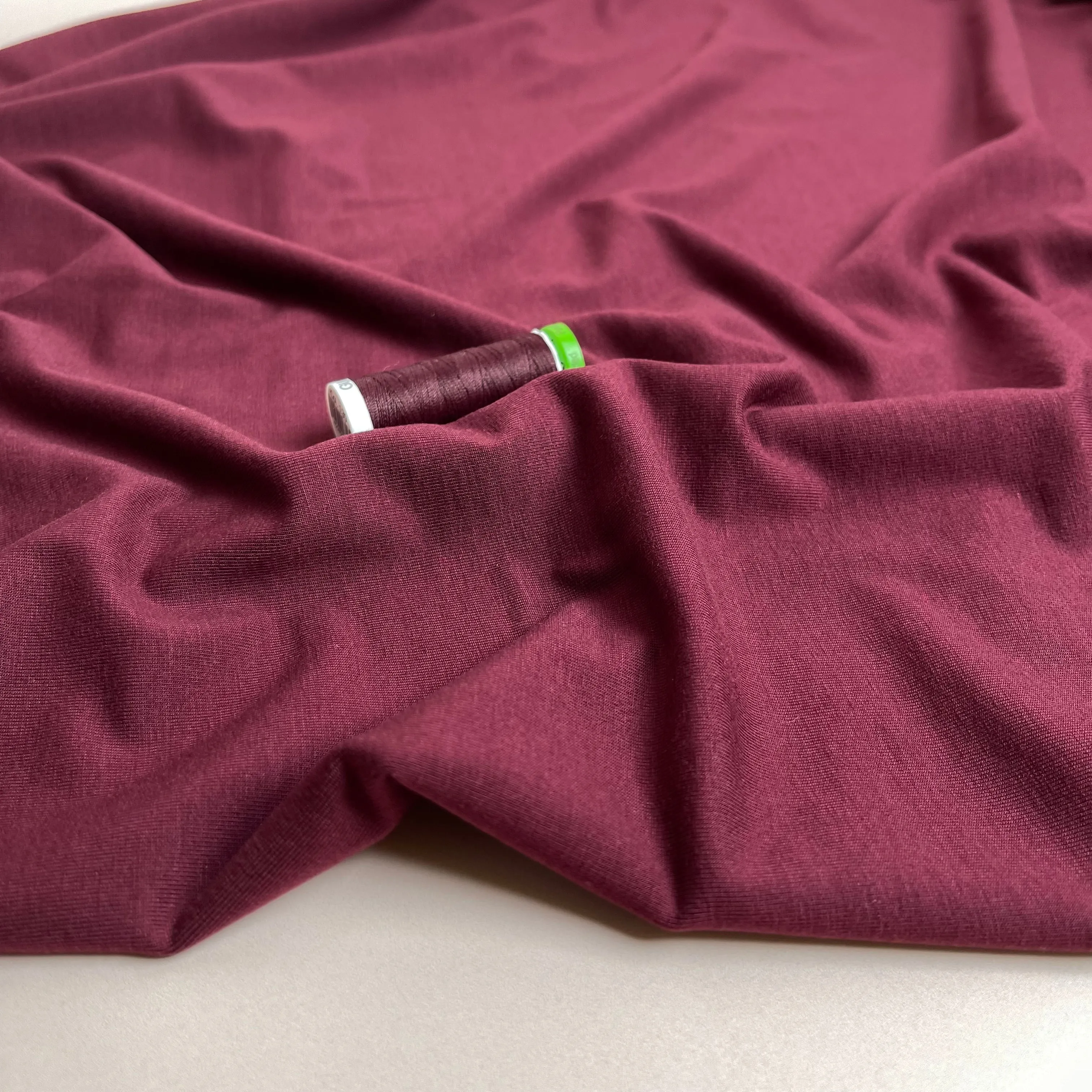 Lush in Burgundy Jersey Fabric with TENCEL™ Lyocell Fibres