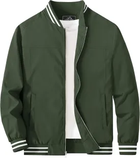 MAGCOMSEN Men's Jacket Lightweight Bomber Jacket Zip Up Windbreaker Casual Spring Fall Jackets with Pockets