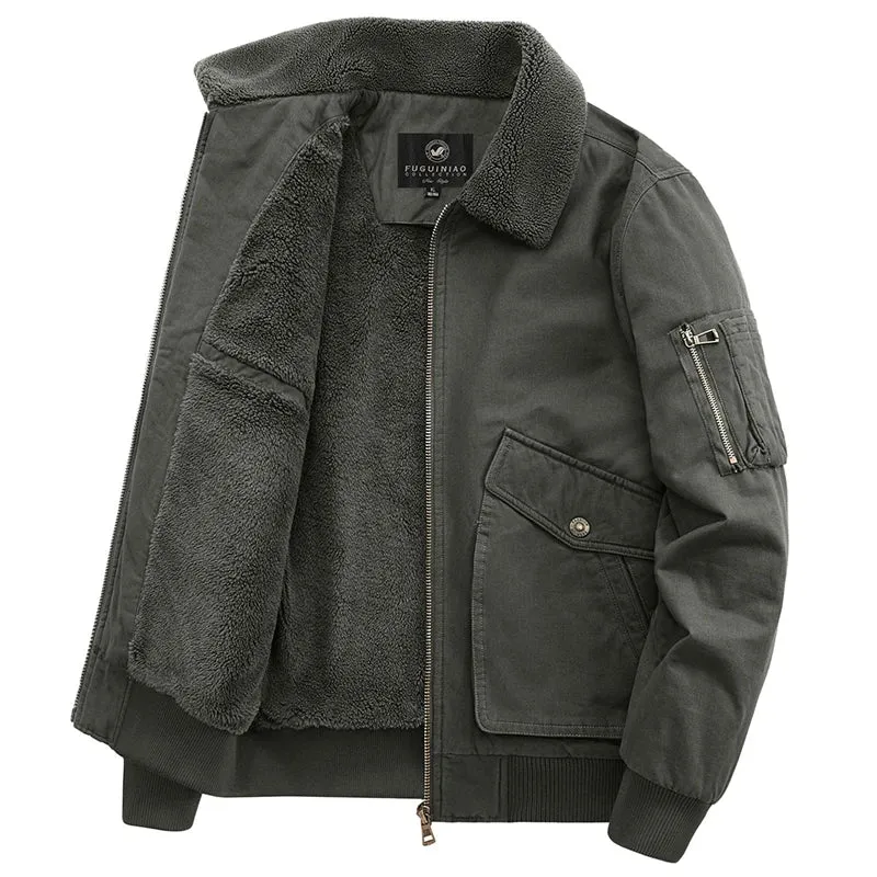 Men's Big Size Tactical Windbreaker Jacket - Heated Winter Coat, Casual Camping Outerwear, Luxury Cardigan Style