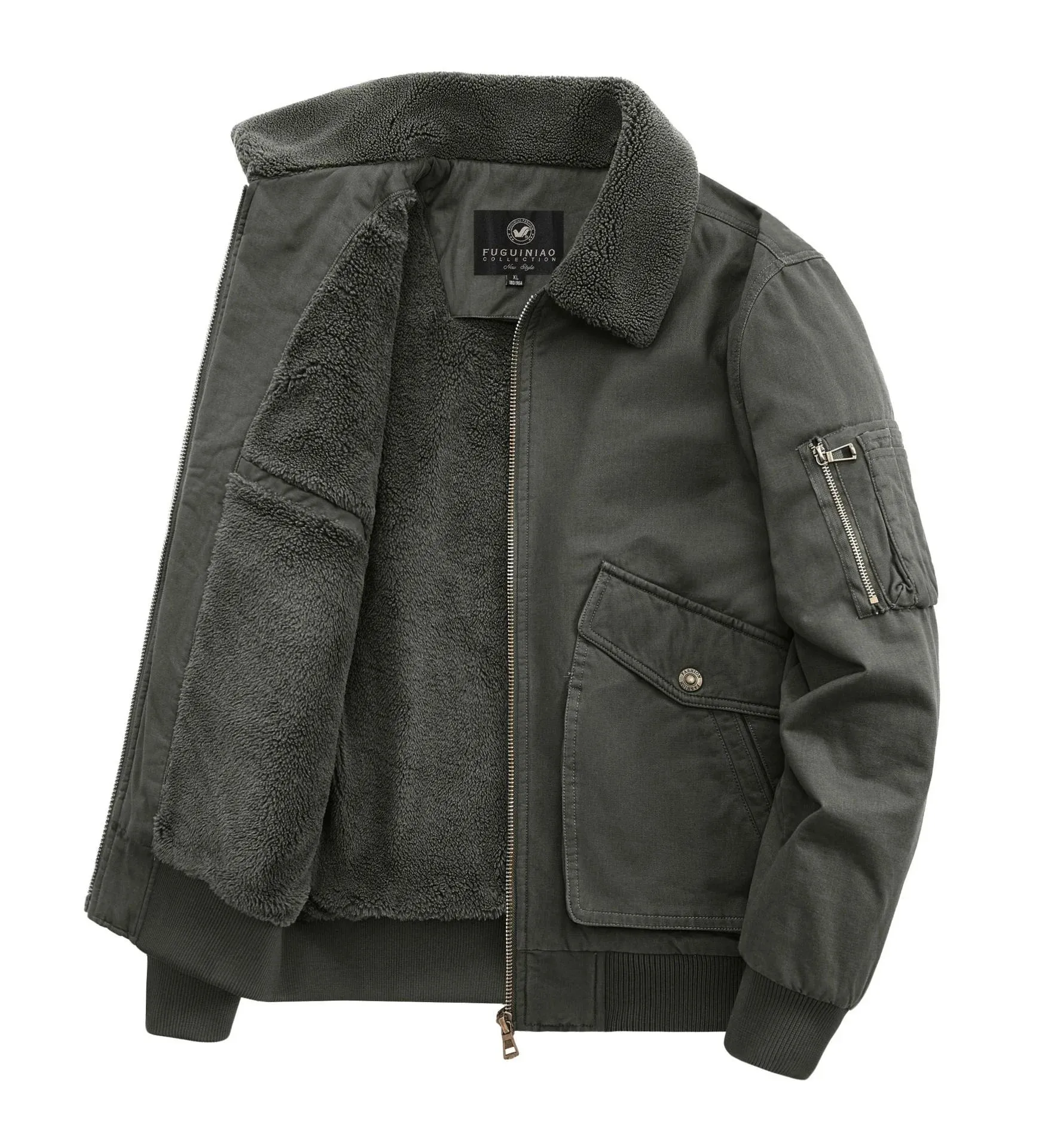 Men's Big Size Tactical Windbreaker Jacket - Heated Winter Coat, Casual Camping Outerwear, Luxury Cardigan Style