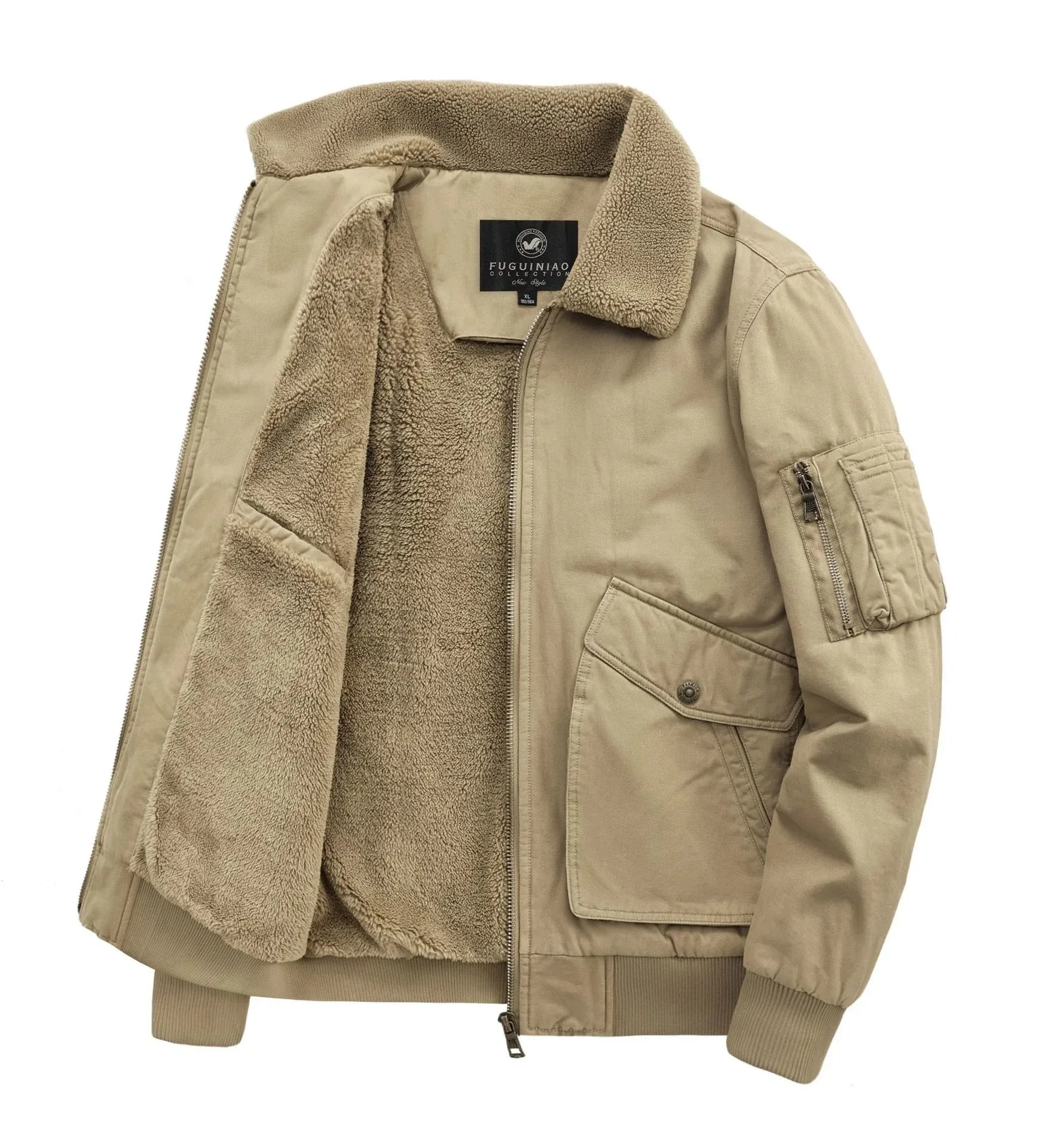 Men's Big Size Tactical Windbreaker Jacket - Heated Winter Coat, Casual Camping Outerwear, Luxury Cardigan Style