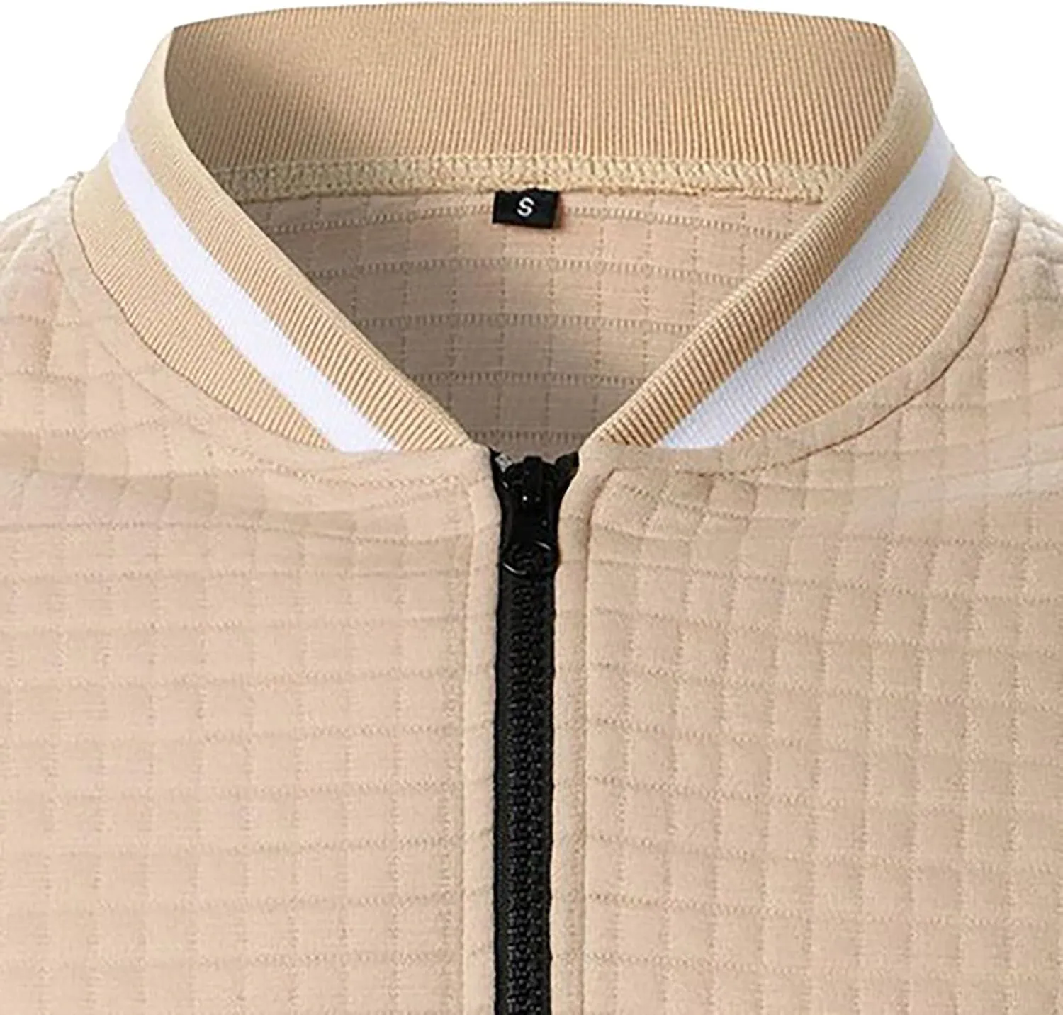 Mens Lightweight Bomber Jackets Casual Waffle Zip Up Fashion Varsity Jacket Plus Size Running Hiking Travel Coat Top