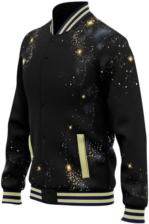 Men's Stylish Graphic Varsity Jacket Lightweight Casual Sport Outerwear for Spring,Fall Baseball Urban Bomber Jackets