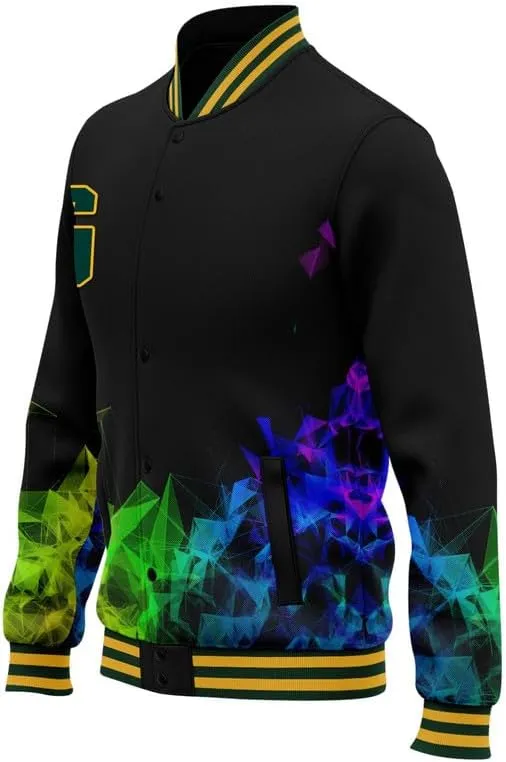 Men's Stylish Graphic Varsity Jacket Lightweight Casual Sport Outerwear for Spring,Fall Baseball Urban Bomber Jackets
