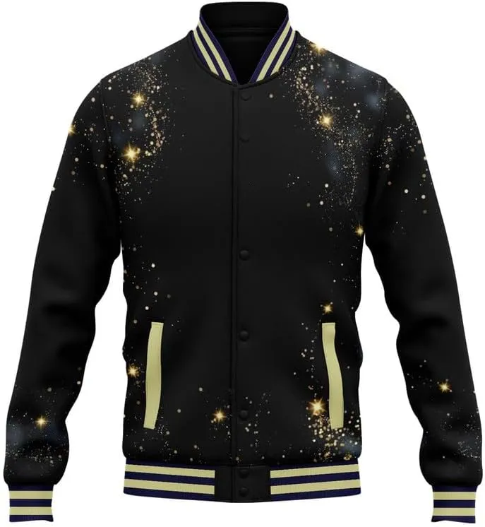 Men's Stylish Graphic Varsity Jacket Lightweight Casual Sport Outerwear for Spring,Fall Baseball Urban Bomber Jackets