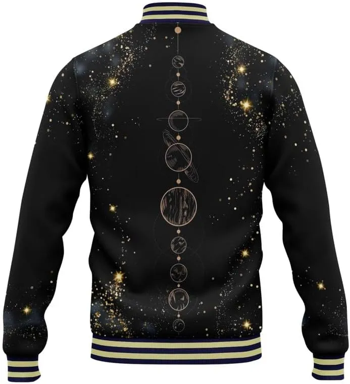 Men's Stylish Graphic Varsity Jacket Lightweight Casual Sport Outerwear for Spring,Fall Baseball Urban Bomber Jackets