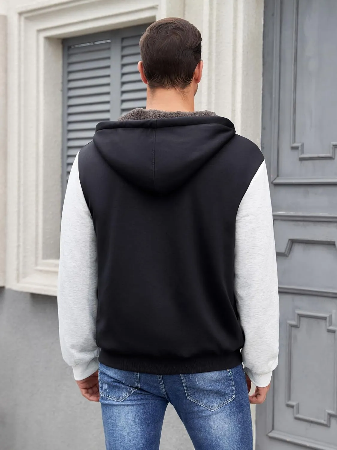 PEGENO Mens Casual Full Zip Hoodie Sweatshirt Long Sleeve Coat Fall Winter Outfits Jacket