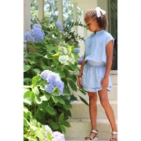 Pleat. Girls Florie Dress Light Blue