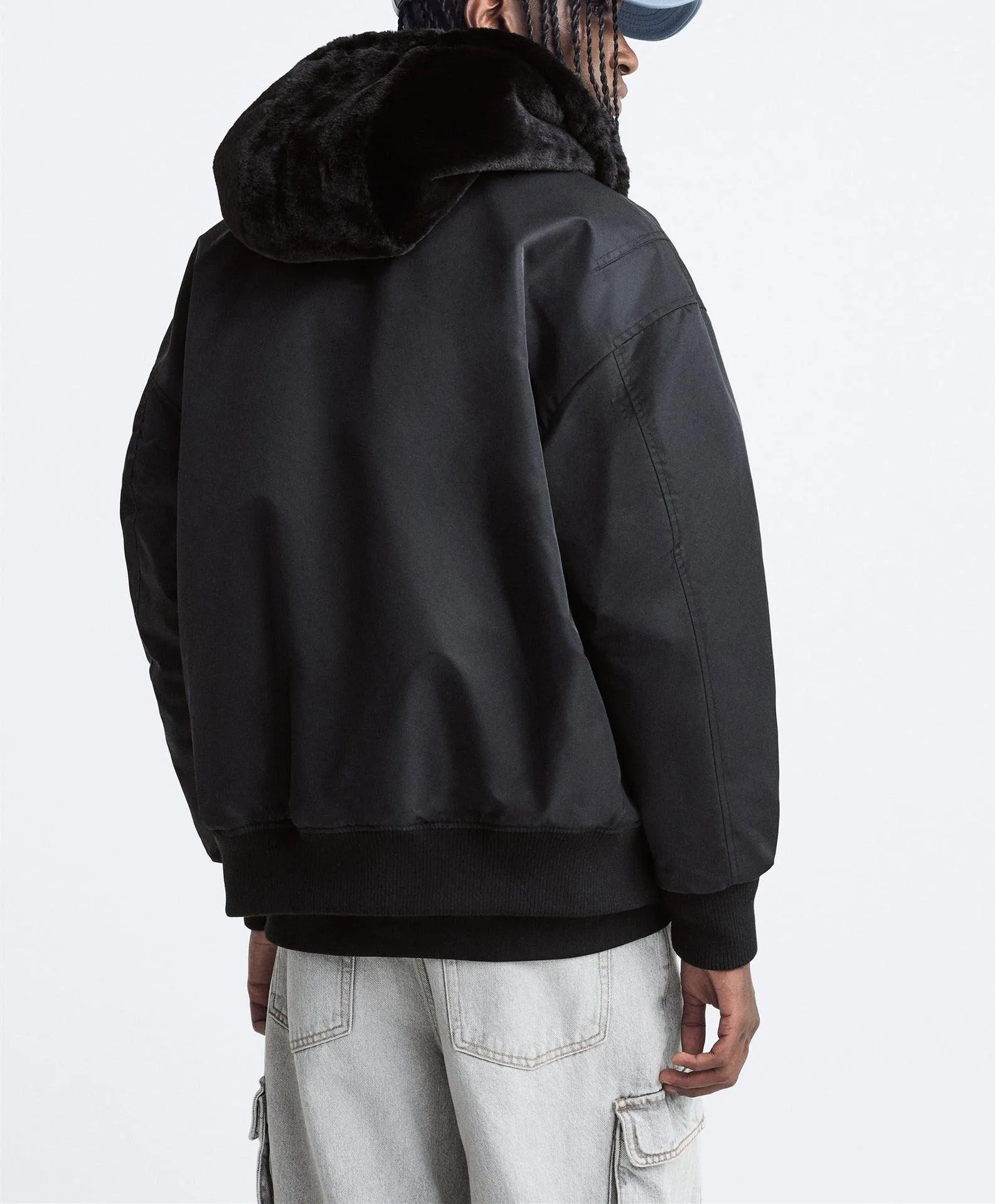 Plush Hooded Faux Fur coat - Cozy and Stylish Outerwear for Cold Weather- Double-Sided Design with Stick Pockets