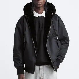 Plush Hooded Faux Fur coat - Cozy and Stylish Outerwear for Cold Weather- Double-Sided Design with Stick Pockets