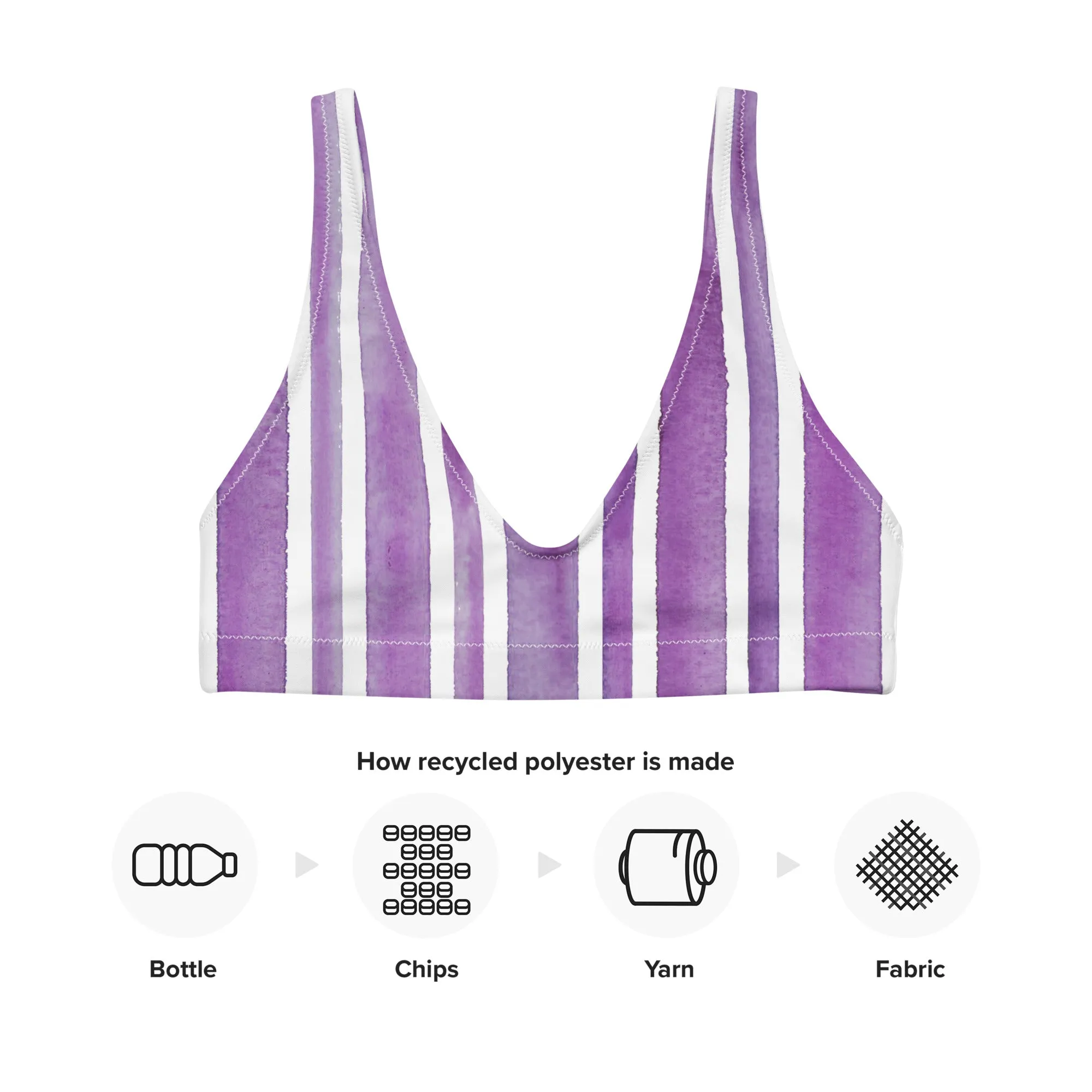 Purple stripes bikini tops for women’s