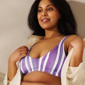 Purple stripes bikini tops for women’s