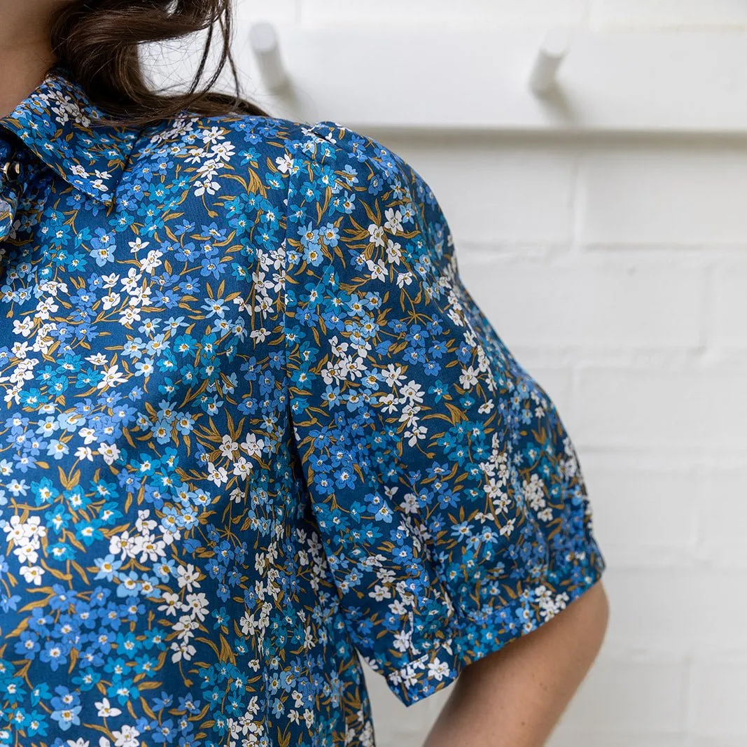 'Sea Blossoms' Liberty Fabrics Shirt Dress