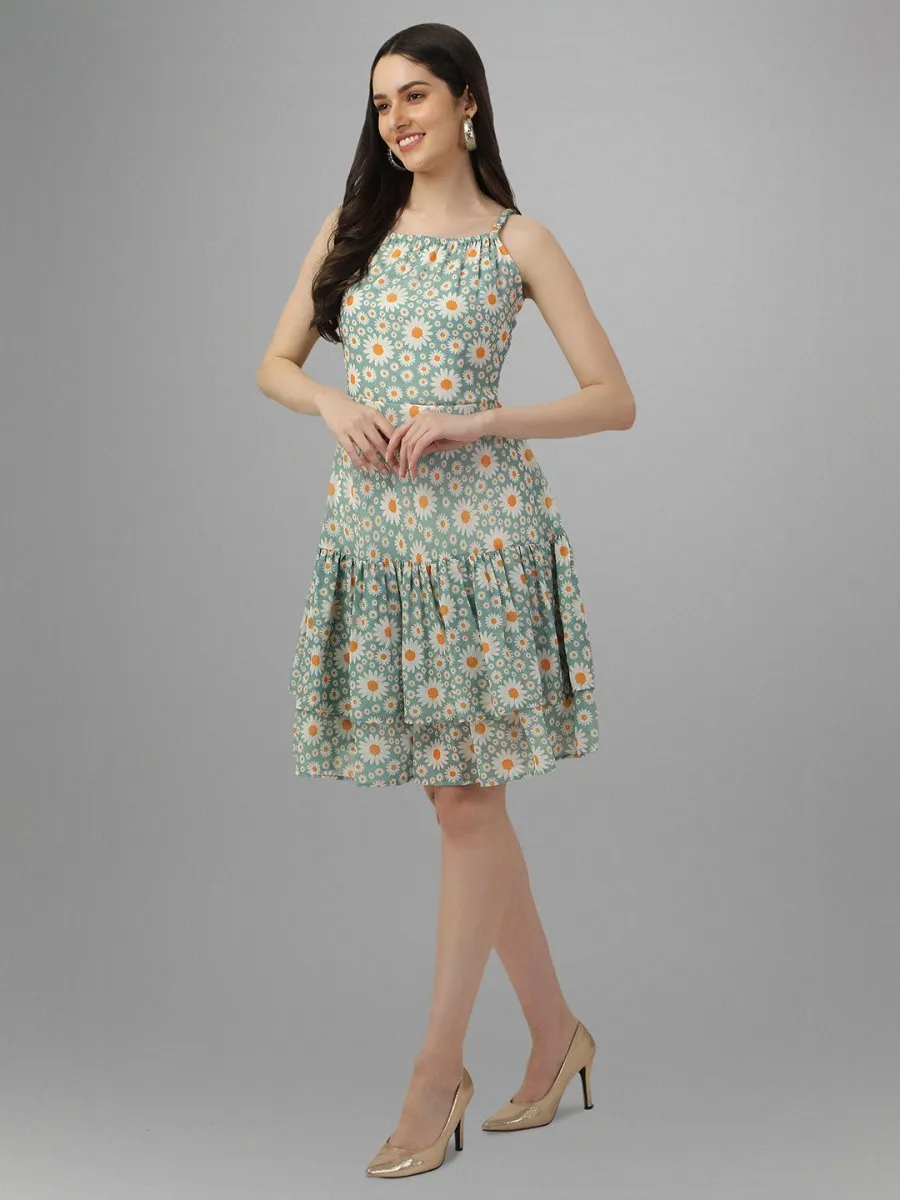 Skyblue Sunflowers Dress