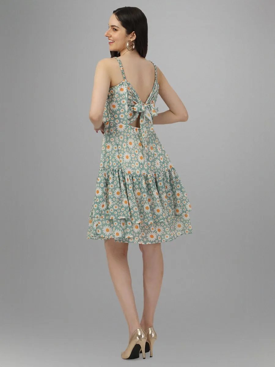 Skyblue Sunflowers Dress